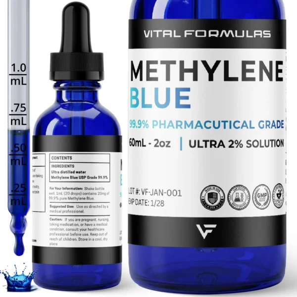 Methylene Blue Ultra 2% Solution | 60mL 2oz bottle